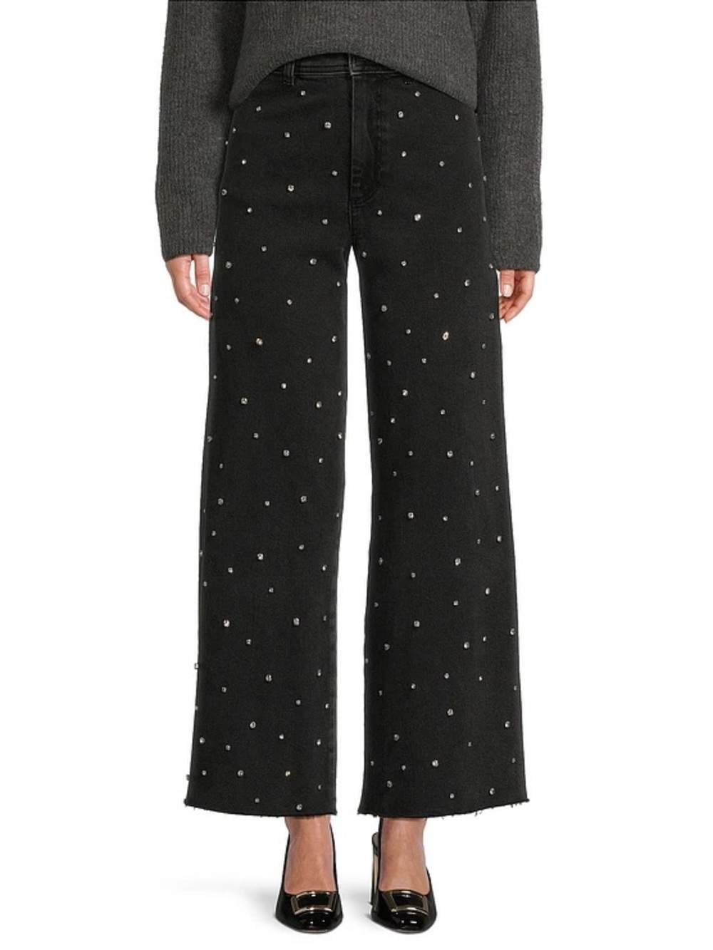 Antonio Melani Alexandra Rhinestone High Rise Wide Leg Jeans Size 0 NWT
